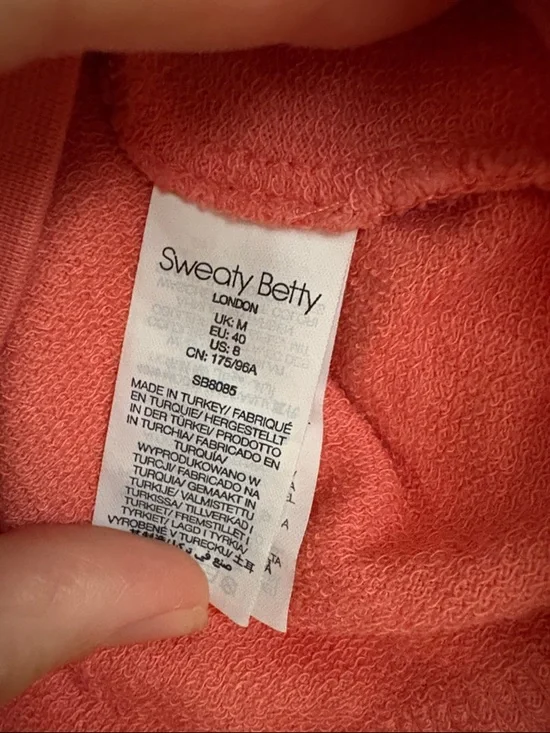 Sweaty Betty After Class Hoodie Sweatshirt Coral Women’s Medium - Picture 7 of 8